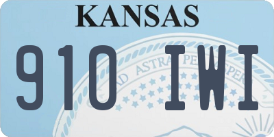 KS license plate 910IWI