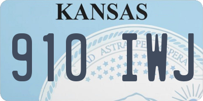 KS license plate 910IWJ