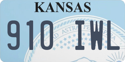 KS license plate 910IWL