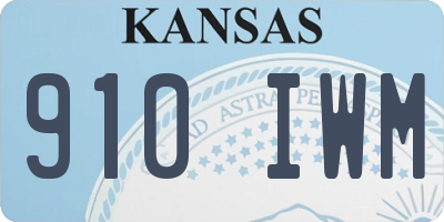 KS license plate 910IWM