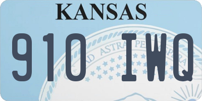 KS license plate 910IWQ