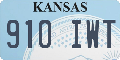 KS license plate 910IWT