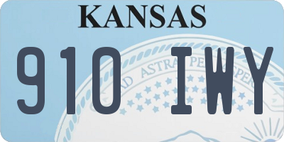 KS license plate 910IWY