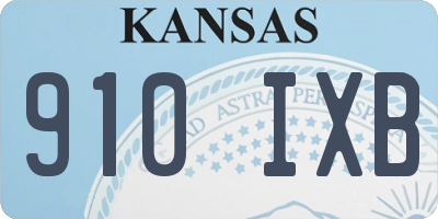 KS license plate 910IXB