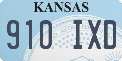 KS license plate 910IXD