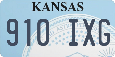 KS license plate 910IXG