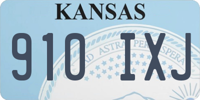 KS license plate 910IXJ