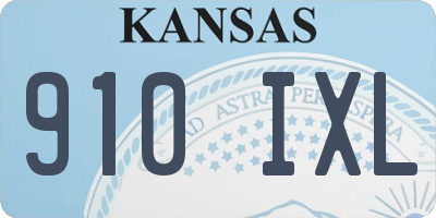 KS license plate 910IXL