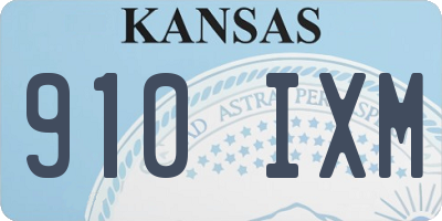 KS license plate 910IXM