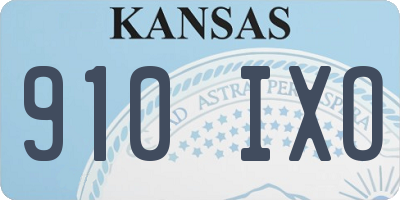 KS license plate 910IXO