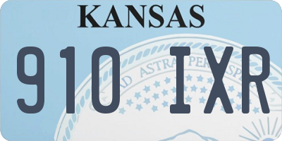 KS license plate 910IXR
