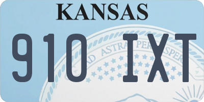 KS license plate 910IXT