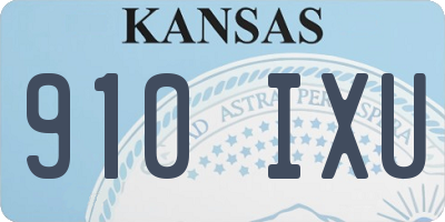 KS license plate 910IXU