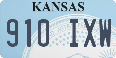 KS license plate 910IXW