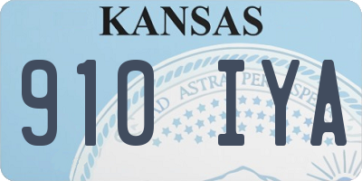 KS license plate 910IYA