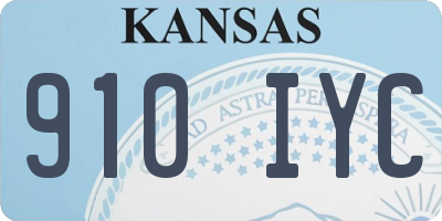 KS license plate 910IYC