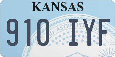 KS license plate 910IYF