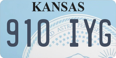 KS license plate 910IYG