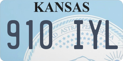 KS license plate 910IYL