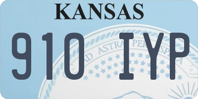 KS license plate 910IYP