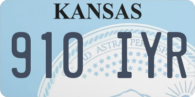 KS license plate 910IYR