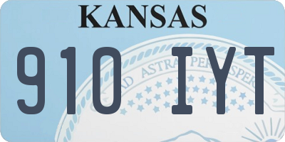 KS license plate 910IYT