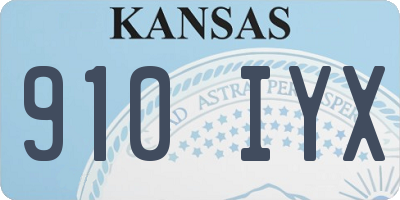 KS license plate 910IYX