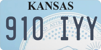 KS license plate 910IYY