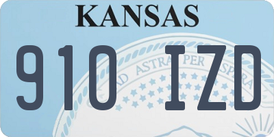 KS license plate 910IZD