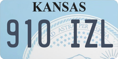 KS license plate 910IZL