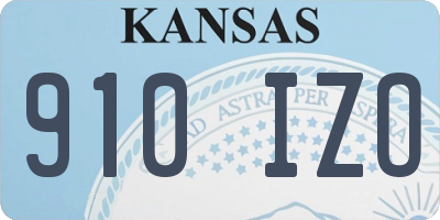 KS license plate 910IZO