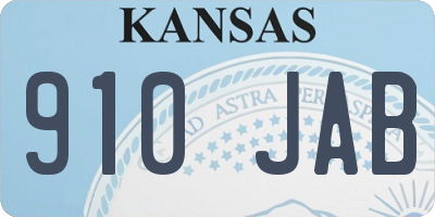 KS license plate 910JAB