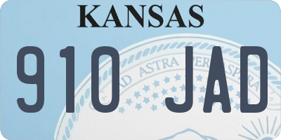 KS license plate 910JAD
