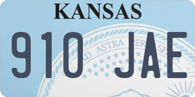 KS license plate 910JAE