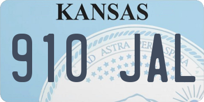 KS license plate 910JAL