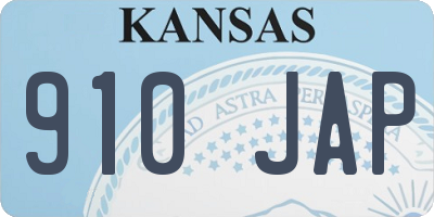KS license plate 910JAP