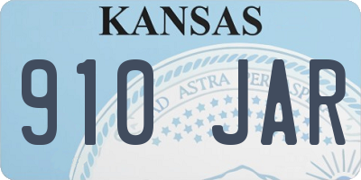 KS license plate 910JAR