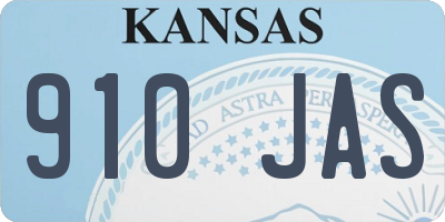 KS license plate 910JAS