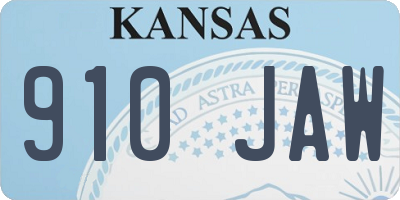 KS license plate 910JAW