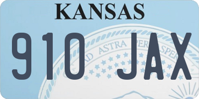 KS license plate 910JAX