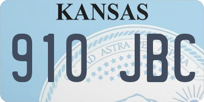 KS license plate 910JBC