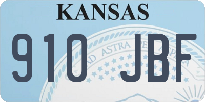 KS license plate 910JBF