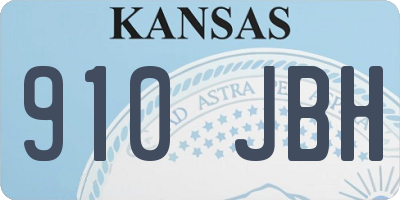 KS license plate 910JBH