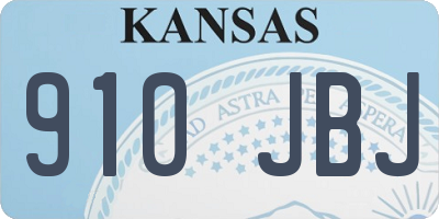 KS license plate 910JBJ