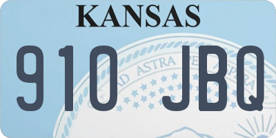 KS license plate 910JBQ