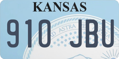 KS license plate 910JBU