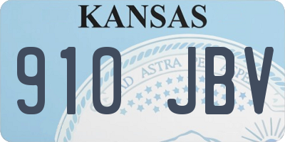 KS license plate 910JBV