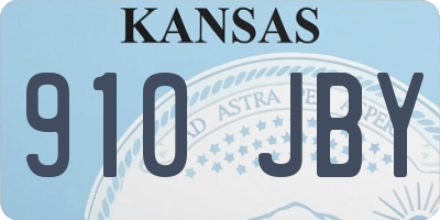 KS license plate 910JBY