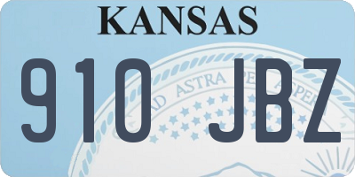 KS license plate 910JBZ