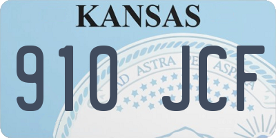 KS license plate 910JCF